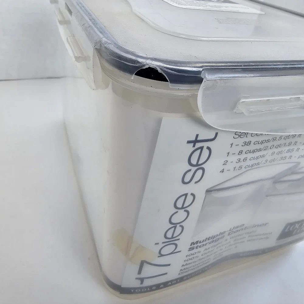 Lock & Lock Set Of 17 Multi-Use Nesting Storage Containers & Lids Vintage NOS